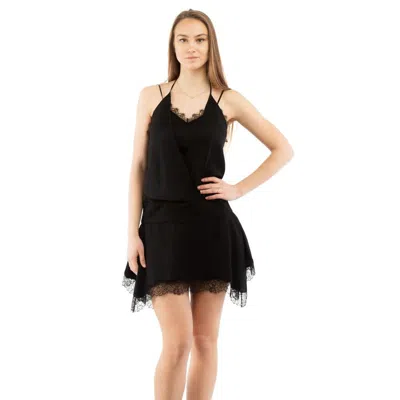 Moschino Lace-trimmed Knit Dress In Black