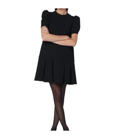 MOSCHINO BLACK MINI DRESS WITH PLEATS