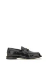 Moschino Brushed Calfskin Loafers In Black