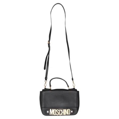 Pre-owned Moschino Black  Spellout Leather Handbag
