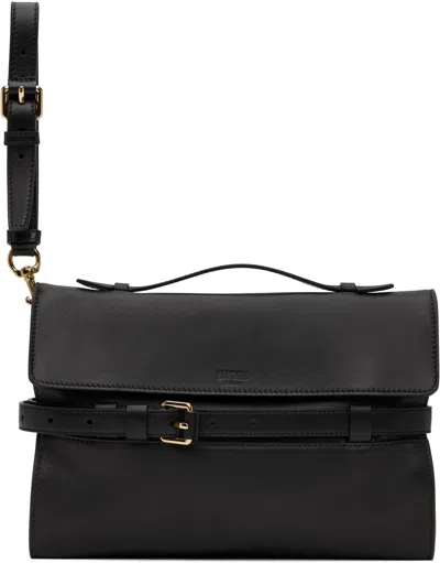 Moschino Black ' Tie Me' Nappa Bag