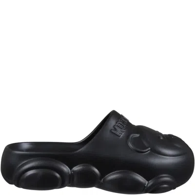 MOSCHINO BLACK MULES FOR KIDS WITH TEDDY BEAR