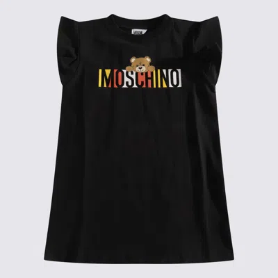 Moschino Kids' Black Multicolour Cotton Blend Dress In Nero/black