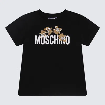 Moschino Kids' Black Multicolour Cotton T-shirt In Nero