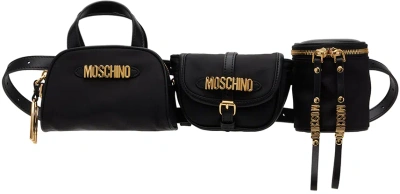 Moschino Black Multipockets Pouch In B3555 Fantasy Black