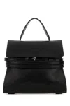Moschino Structured Sheepskin Shoulder Bag In Black