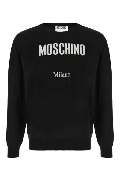 MOSCHINO BLACK NYLON BLEND SWEATER