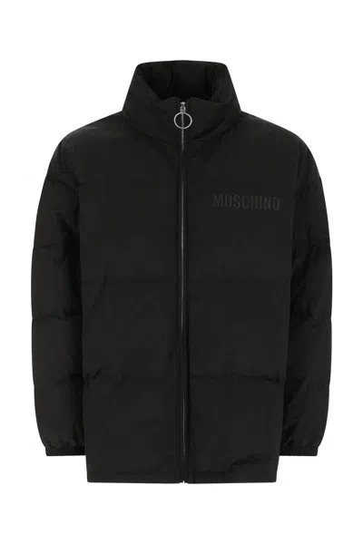 MOSCHINO BLACK NYLON PADDED JACKET
