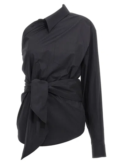 MOSCHINO BLACK ONE-SHOULDER SHIRT