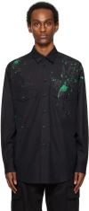 Moschino Black Painted Effect Shirt In A1555 Fantasy Print
