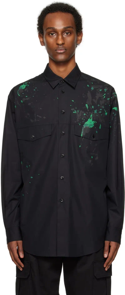 Moschino Black Painted Effect Shirt In A1555 Fantasy Print