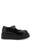 Moschino Black Platform Ballet Flats In Black
