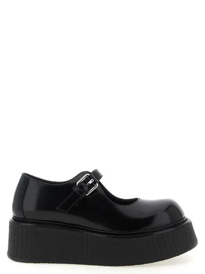 Moschino Black Platform Ballet Flats