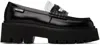 Moschino Black Platform Loafers In 00a Black Abbrasived
