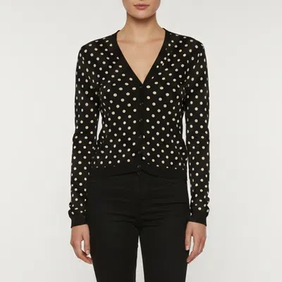 Pre-owned Moschino Black Polka Dot Knit Sweater Vest And Cardigan Set S/m