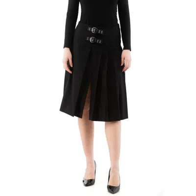 Moschino Black Polyester Midi Skirt