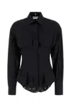 Moschino Dotted Shirt With Collar And Long Sleeves In Black
