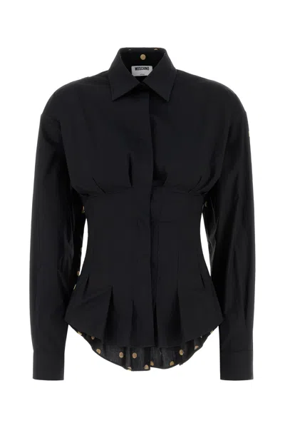 MOSCHINO MOSCHINO BLACK POPLIN SHIRT