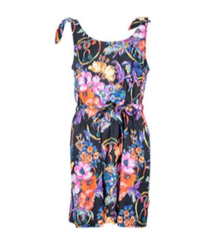 Moschino Black Printed Dress In Multicolor