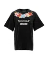Moschino Black Printed Short-sleeved T-shirt In Black