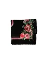 Moschino Black Printed Silk Scarf In Black