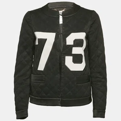 Pre-owned Moschino Black Quilted Synthetic Jacket S