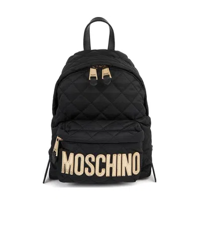 MOSCHINO BLACK RHOMBUS BACKPACK