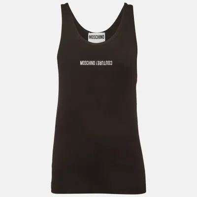 Pre-owned Moschino Black Rib Knit Sleeveless Tank Top Xl