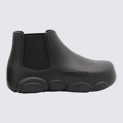 Moschino Black Rubber Gummy Boots