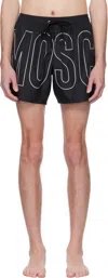 Moschino Mare Nero Swim Shorts With Bold Lettering In Multi Black