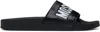 Moschino Men's Rubber Slides With Logo Branding In Black/white
