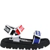 Moschino Black Sandals For Boy With Logo In Multicolor