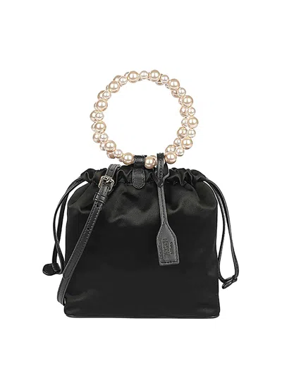 Moschino Black Satin Satchel Bag