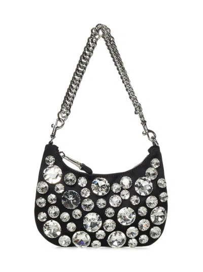 MOSCHINO BLACK SATIN SHOULDER BAG