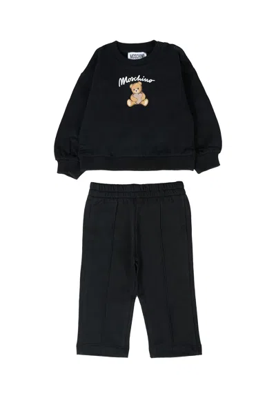 Moschino Black Set For Baby Girl With Teddy Bear