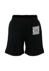 Moschino Black Shorts For Kids With Logo In Black