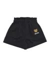 MOSCHINO BLACK SHORTS WITH TEDDY BEAR EMBROIDERY IN COTTON GIRL