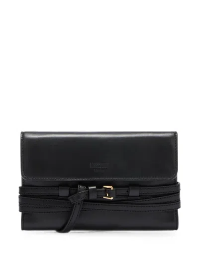 Moschino Black Silk-blend Buckle Chain Clutch Bag