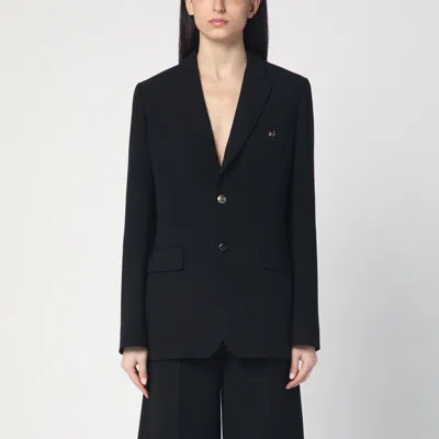 MOSCHINO BLACK SINGLE-BREASTED JACKET