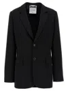 Moschino Single-breasted Blazer With Martingale Detail In Black