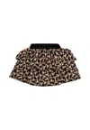 Moschino Black Skirt For Baby Girl With Teddy Bear In Brown
