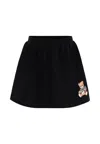 Moschino Black Skirt For Girl With Teddy Bear In Multi