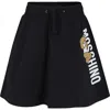 MOSCHINO BLACK SKIRT FOR GIRL WITH TEDDY BEAR AND LOGO