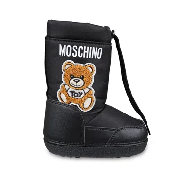 Moschino Kids' Teddy Padded Snow Boots In Black