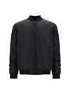 Moschino Quilted Polyamide Bomber Jacket In Black