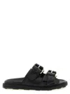 Moschino Black Solid Slides In Black