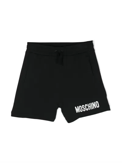 Moschino Kids' Black Sports Shorts With Logo