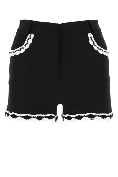 MOSCHINO BLACK STRETCH CREPE SHORTS