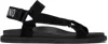 Moschino Logo-print Touch-strap Sandals In Black