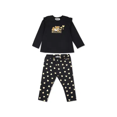 Moschino Black Suit For Baby Girl With Teddy Bear